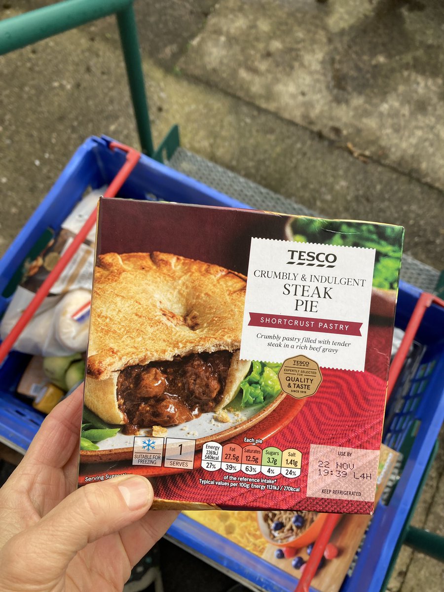 Julia_Full's tweet photo. @Tesco 

Fancied the new Tesco gf pie for DD in my on-line order. Can't believe you just did this, when you also sell the Genius ones! Delivery driver says the algorithm made you...? https://t.co/rrheSXahfy