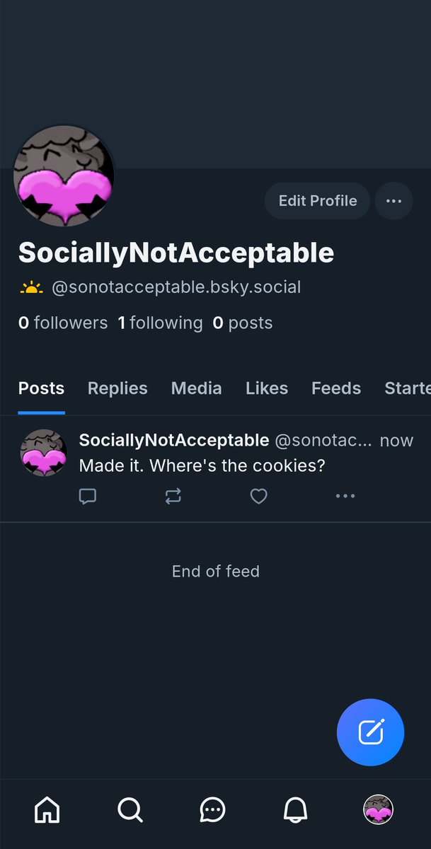 SoNotAcceptable's tweet photo. I know many are now over there, so I've finally got mine going! Will try to find y'all in a bit, but if I don't, add me and I'll add ya back! 💜 https://t.co/L8YrmVBLPC