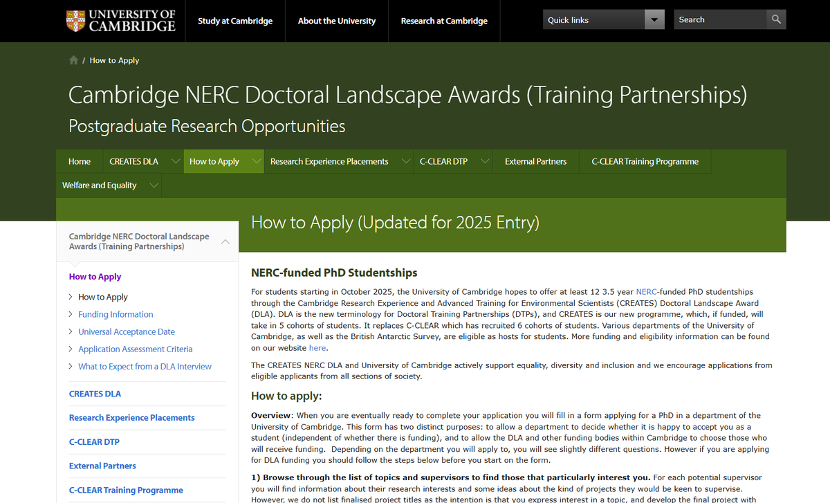 Matthew Adeleye (@matt_adeleye) on Twitter photo Interested in a PhD or Masters in conservation palaeoecology? The <a href="/Cambridge_Uni/">Cambridge University</a> NERC DLA funding is now open and closing 7th January, more info here nercdtp.esc.cam.ac.uk/prospective-st…. There are multiple project options with me, get in touch to discus your interest. Interested in a PhD or Masters in conservation palaeoecology? The <a href="/Cambridge_Uni/">Cambridge University</a> NERC DLA funding is now open and closing 7th January, more info here nercdtp.esc.cam.ac.uk/prospective-st…. There are multiple project options with me, get in touch to discus your interest.