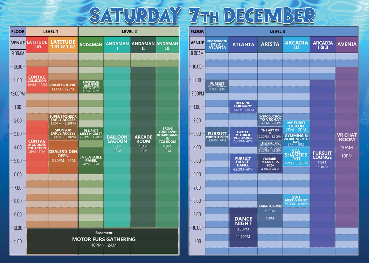 FURUM_MY's tweet image. [Schedule]

Heya all,

Here is the schedule for FURUM &apos;24 - Underwater!

Hope to see you all soon!