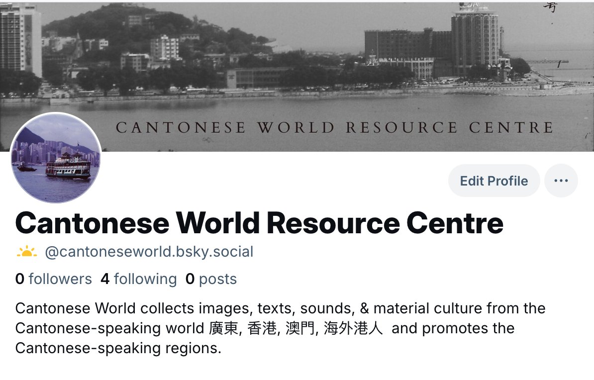 Cantonese World Resource Centre (@cantoneseworld) on Twitter photo Cantonese World Resources Centre is migrating to Bluesky. Come and join us....
@cantoneseworld.bsky.social Cantonese World Resources Centre is migrating to Bluesky. Come and join us....
@cantoneseworld.bsky.social
