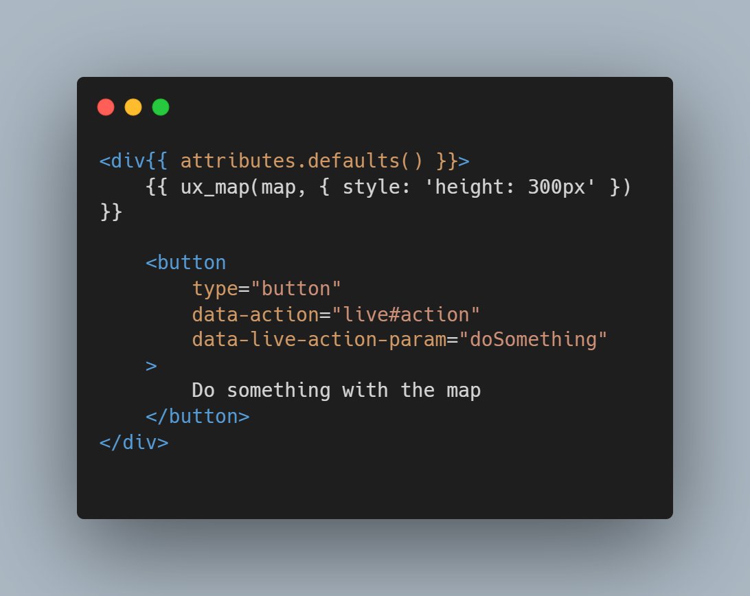 HugoAlliaume's tweet image. This weekend I worked on @SymfonyUX Map, more specifically on using a Map inside a LiveComponent and updating it visually when the Map is modified on the back end.

➡️ github.com/symfony/ux/pul…

Code reviews are welcome :)

#Symfony #SymfonyUX