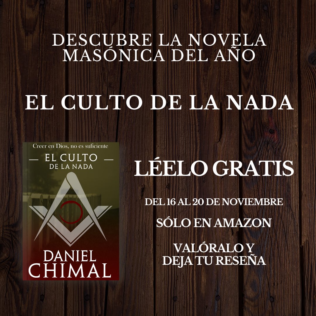 DanielChimal's tweet photo. ¡Promoción especial - 5 días de descarga!

Del 16 al 20 de noviembre, podrás descargar «El Culto de la Nada» GRATIS

Si disfrutas la lectura, deja tu valoración o reseña en Amazon.

Descárgalo aquí: https://t.co/e64sGj0vGi
Te dejo un enlace en QR a la página de reseñas.

Gracias. https://t.co/00Ja7oXTHV