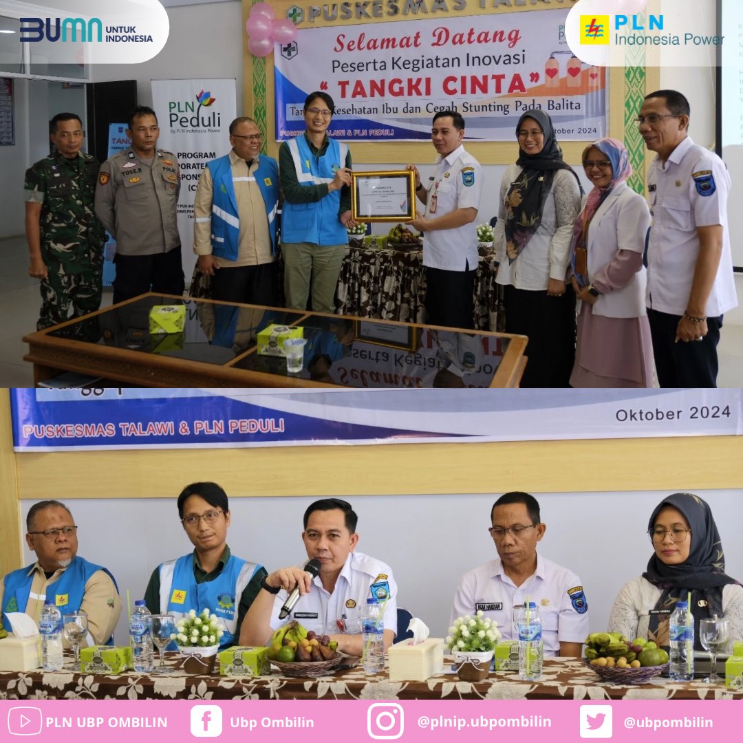 upkombilin's tweet photo. CSR PT PLN IP UBP Ombilin tahun 2024 bidang kesehatan berupa program  TANGKI CINTA (Tanggap terhadap Kesehatan Ibu dan Pencegahan Stunting Pada Balita) bersinergi dengan Puskesmas Talawi.

Info lengkap cek link 👇🏻

https://t.co/HHGTFXssEe https://t.co/UzoF00r4ck