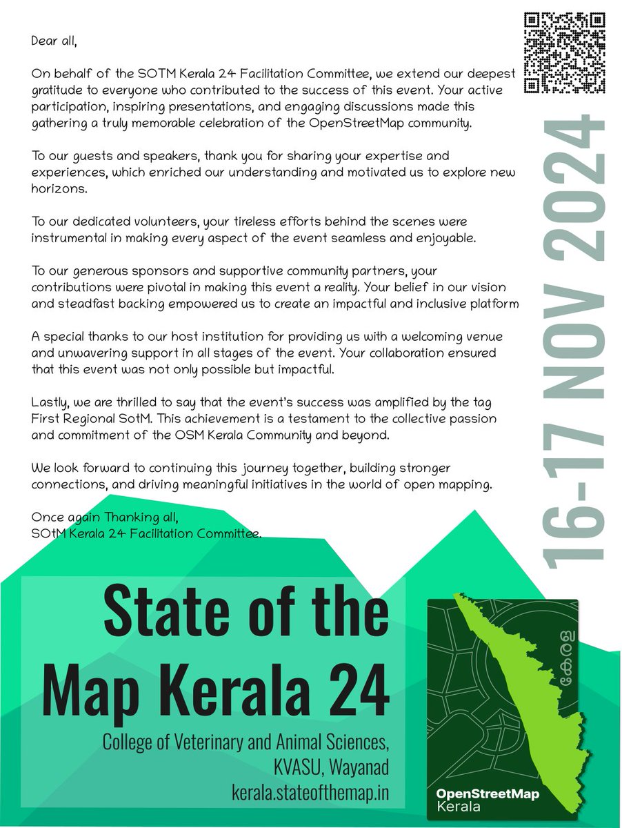 ark Arjun (@arkarjun) on Twitter photo Thank you all for all your contributions and support to #SotMKerala24. Special thanks to <a href="/openstreetmap/">OpenStreetMap</a> Foundation, #Meta, <a href="/FOSSUnited/">FOSS United</a> , <a href="/InsideGrab/">Grab</a>, <a href="/TomTom/">TomTom</a>, <a href="/DhiSigma/">DhiSigma</a> for generous Sponserships.
#Kerala #OpenStreetMap Thank you all for all your contributions and support to #SotMKerala24. Special thanks to <a href="/openstreetmap/">OpenStreetMap</a> Foundation, #Meta, <a href="/FOSSUnited/">FOSS United</a> , <a href="/InsideGrab/">Grab</a>, <a href="/TomTom/">TomTom</a>, <a href="/DhiSigma/">DhiSigma</a> for generous Sponserships.
#Kerala #OpenStreetMap