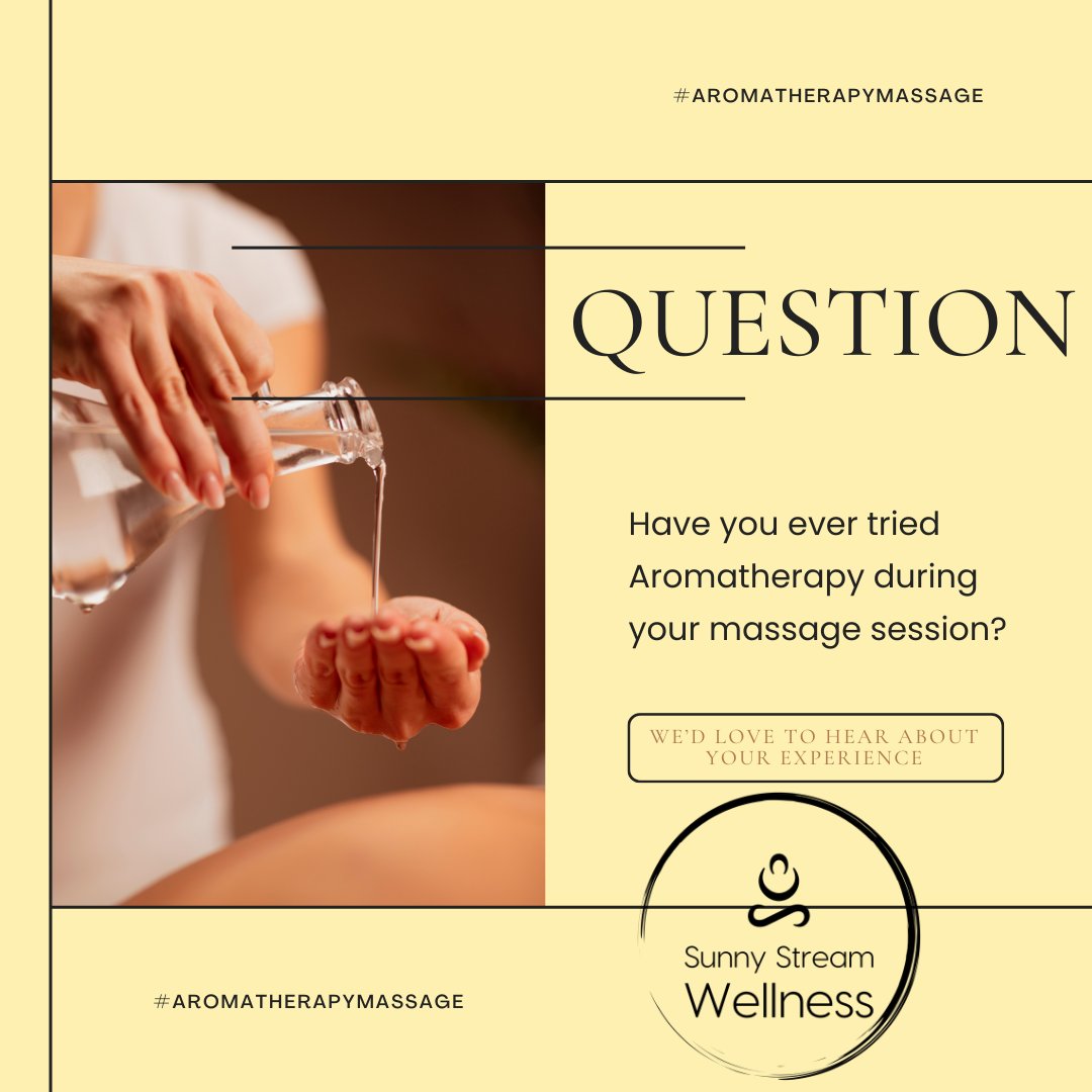 SunnyStreamBW's tweet photo. Have you ever tried aromatherapy with your massage? 🌿✨ We’d love to hear how it enhanced your experience! https://t.co/AU7iSeTiEa 💆‍♂️ #Massage #Aromatherapy #Relaxation https://t.co/mibBfDCejJ
