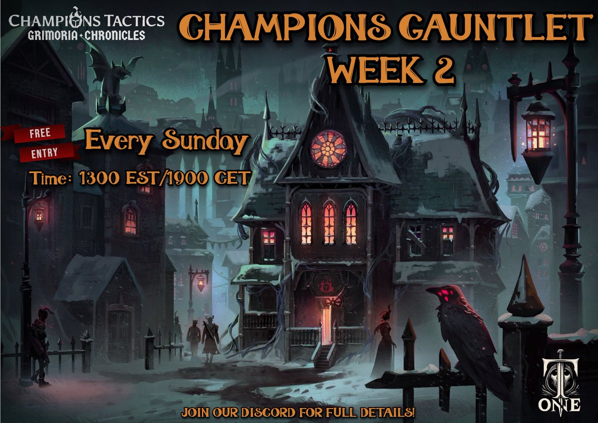 Tournament0ne's tweet photo. Don't miss your chance to join Champions Gauntlet Week 2. Compete for Champions and cash!! 🏆

1 Hour Left to Register! ⏳

Full details on Discord: https://t.co/ZcUGdNXEDF

@ChampionsVerse
@ChampionsGates

#DarknessIsHere https://t.co/0dr3K738Le