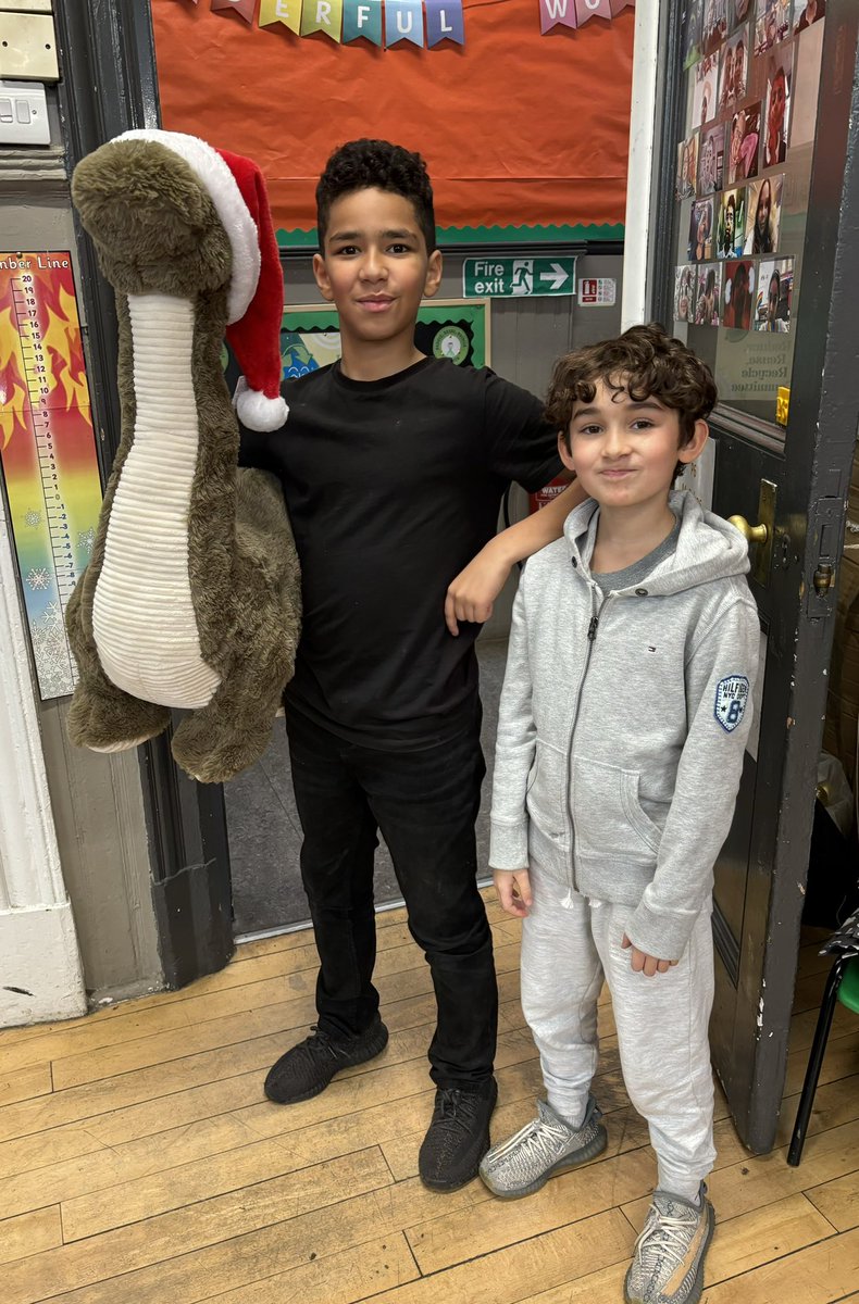 P6LorneStreet's tweet photo. P6 will be coming around classes for the next two weeks with this guy - Dippy the diplodocus! 🦖 You can win him by guessing his birthday. One lucky person will take him home on Friday 6th December! @LorneStreetPS https://t.co/740Tm0vsov