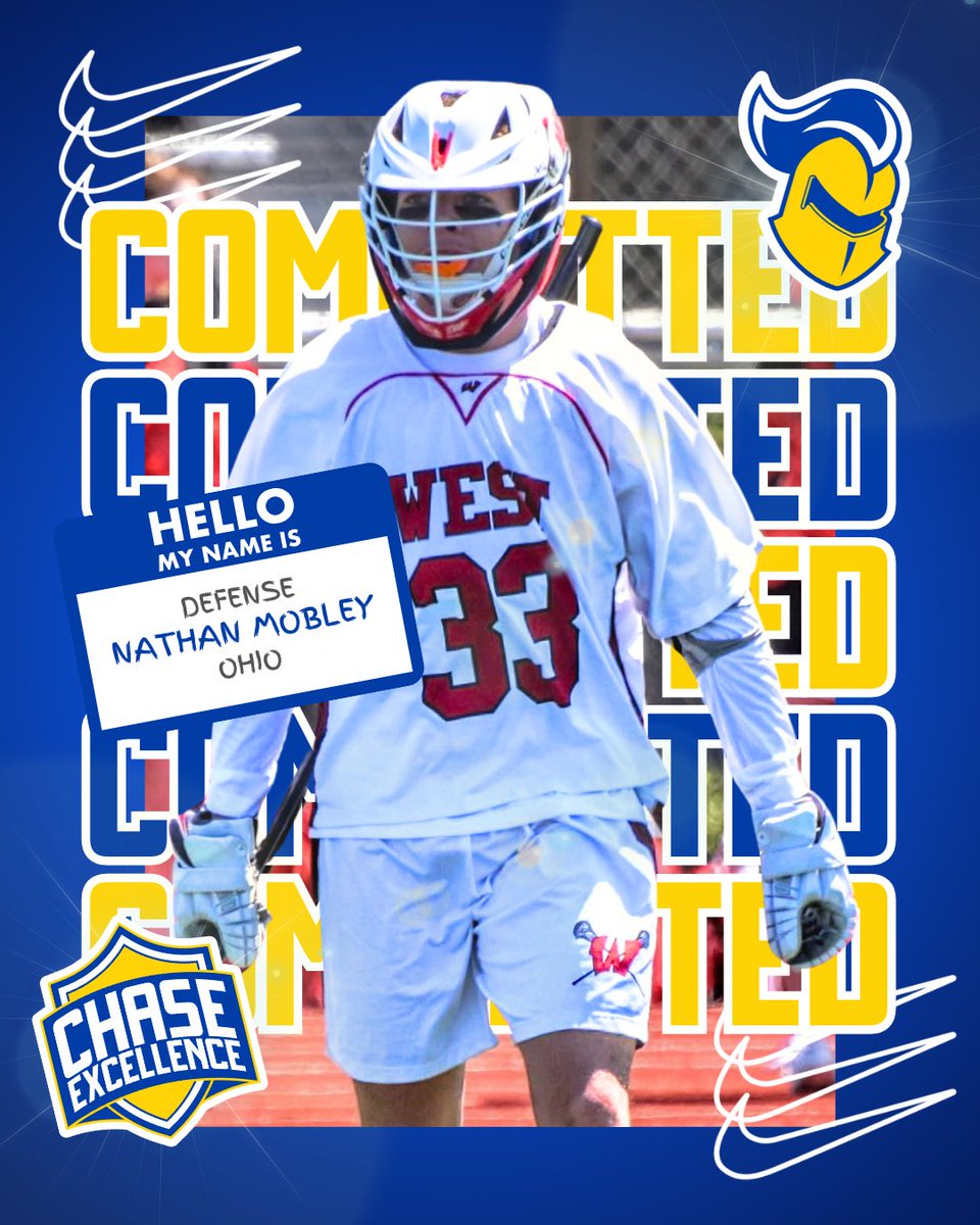 Couldn't be happier to have Nathan Mobley for the next four years! Nathan is an absolute warrior on the field and will make an immediate impact as a Crusader 🛡️ #ChaseExcellence