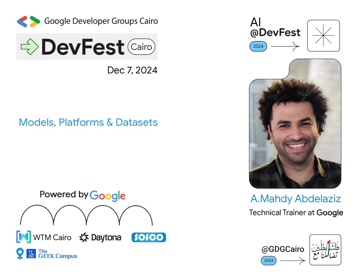 Get ready to shape the future of AI! 🤩

From Google Paris to Egypt ✈️ Welcome Special Guest  👨‍💻A. Mahdy Abdelaziz at DevFest Cairo '24!
<a href="/__amahdy/">A.Mahdy</a>