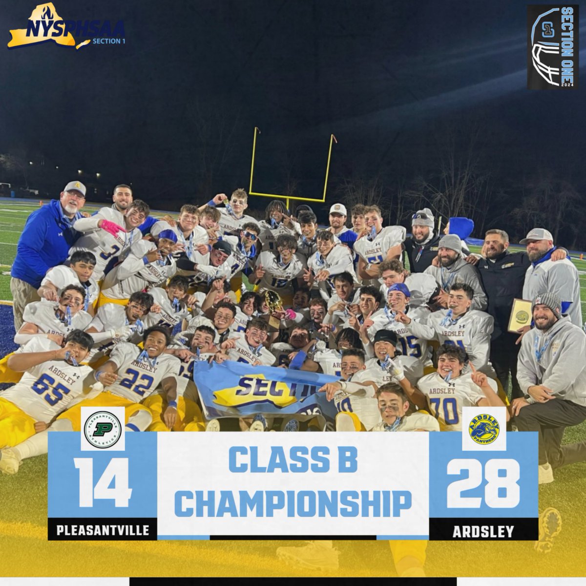 Last night at Mahopac, Ardsley was crowned the Section 1 Class B champions! <a href="/ArdsleyPanthers/">Ardsley Athletics</a>