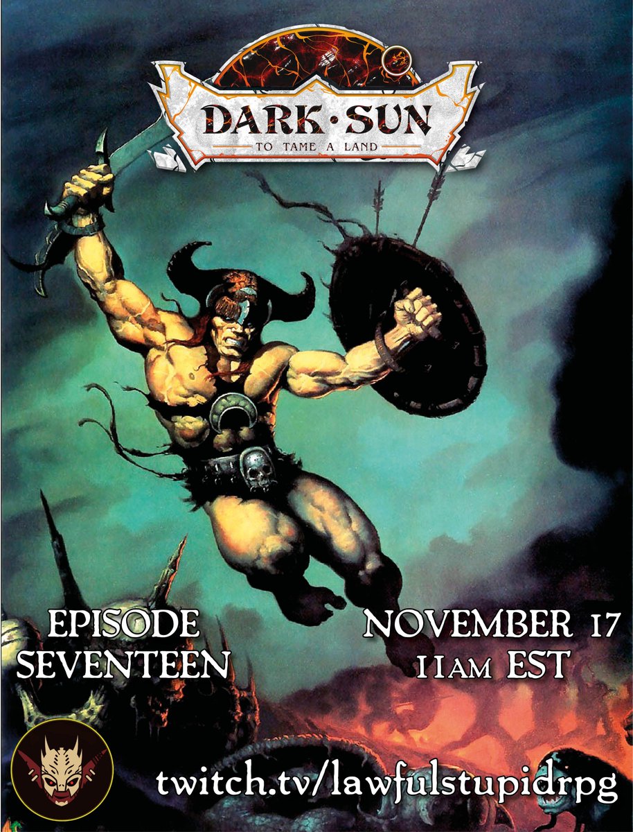📢 LIVE NOW! 

Come join us for #DarkSun ! Session 17 of our AD&amp;D adventure!  twitch.tv/LawfulStupidRPG