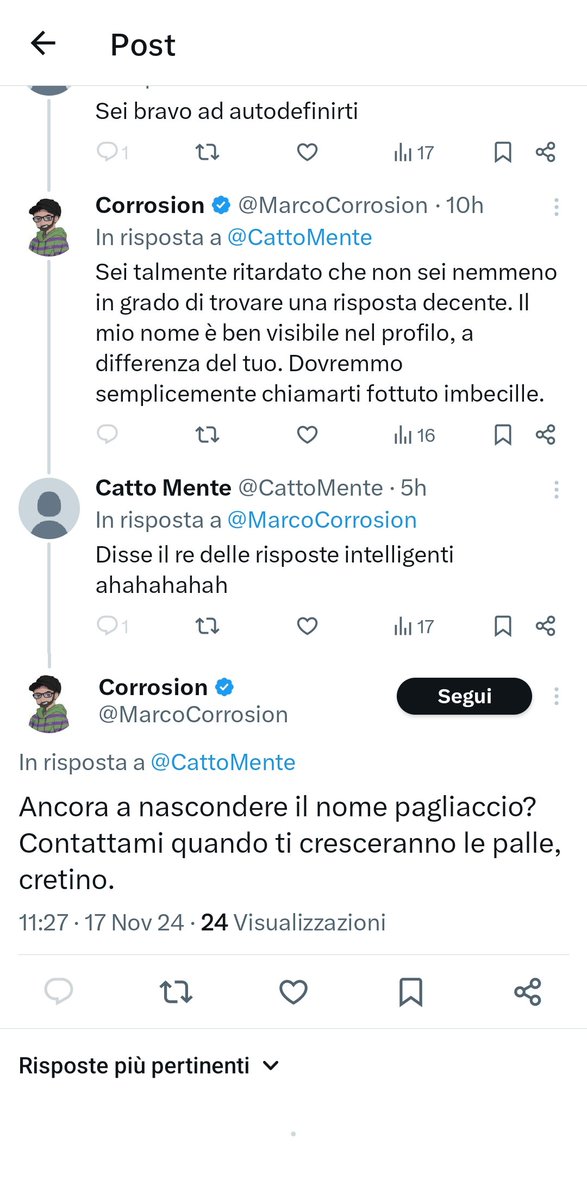 UbaldoSentinel1's tweet photo. @MarcoCorrosion @typwnagain @omyfi @MarkWarner @Grummz @SmashJT @kabrutusrambo Uh uh che paura. Mica possiamo essere tutti patrioti coraggiosi come te,difensori indefessi della Patria nostra,contro tutti i gomboddi mondiali della sinistra mondiale e dei boderi forti. https://t.co/LwUX2LBQfE