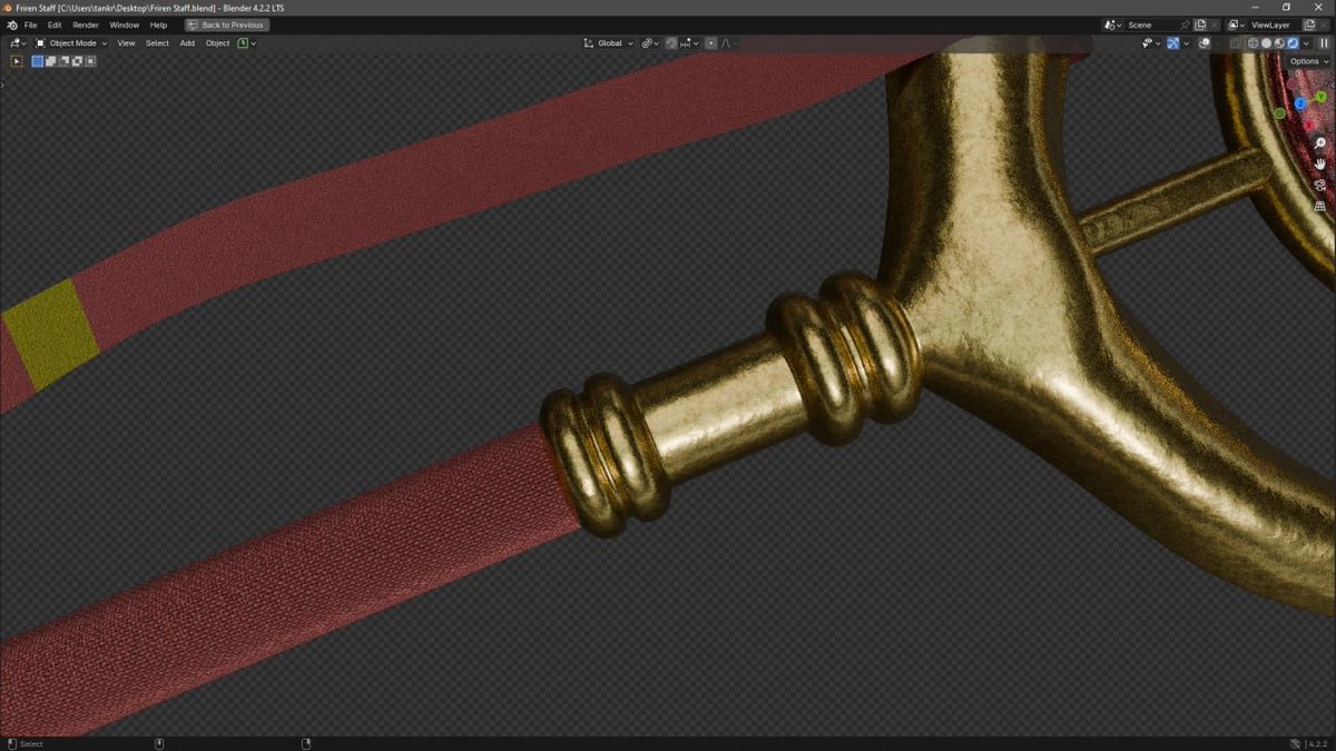 Tankred_Daeron's tweet image. Recently I started reading people&apos;s minds (accidentally). And I think I caught Wolver&apos;s idea that it would be nice to model Freeren. I started with the staff. All materials: A) mine B) procedural.

#blender3D #3D #ProceduralMaterial #Procedural #b3d