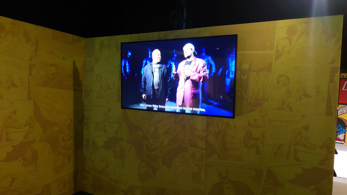 TheGenesisDD's tweet photo. Really enjoyed #batmanunmasked @WarnerBrosUK in #coventgarden. If you're a batman fan, you'll love it. Lot's great props from the films. Also couldn't but help noticed a cool little video with @ThatKevinSmith &amp; #marcbernardin  talking about the dark knight. https://t.co/nKS8iEY9uy