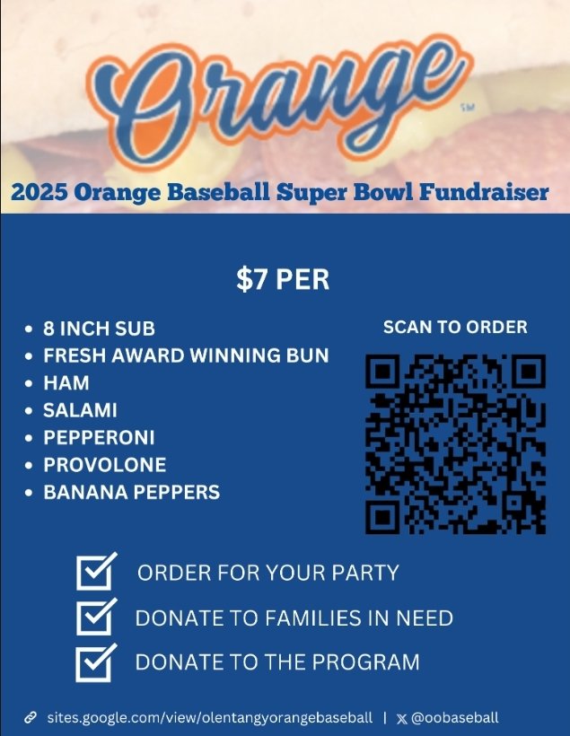 Rory Doerbecker (@rorydoerbecker) on Twitter photo The <a href="/oobaseball/">Orange Baseball</a> Sub Sale is ON! 🥖 Perfect for Super Bowl! Get fresh, handmade subs delivered in Columbus the day before the big game—or donate subs to the homeless (2K+ donated last year)! Select my name when you order!
Order here: form.jotform.com/243064263266152 The <a href="/oobaseball/">Orange Baseball</a> Sub Sale is ON! 🥖 Perfect for Super Bowl! Get fresh, handmade subs delivered in Columbus the day before the big game—or donate subs to the homeless (2K+ donated last year)! Select my name when you order!
Order here: form.jotform.com/243064263266152