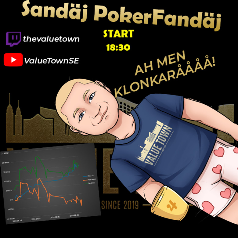ValueTownSE's tweet photo. POKERSÖNDAG!

18.30. Poker. Stream. Flippa. Vinna. Klonka. Vi ses!

Twitch: https://t.co/MfUw8m7VRW
YouTube: https://t.co/i7s4lFHxRQ https://t.co/D8h3RQHSZk