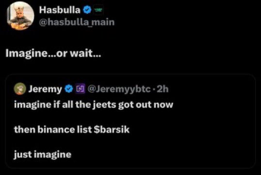 SrPeters's tweet photo. you just can’t make this up

$BARSIK is heading to $1 non stop.

i’m confident it will break the record of $Pnut become the fastest token growing to 1B mcap

enjoy the ride ma gs https://t.co/35TpEhP94c