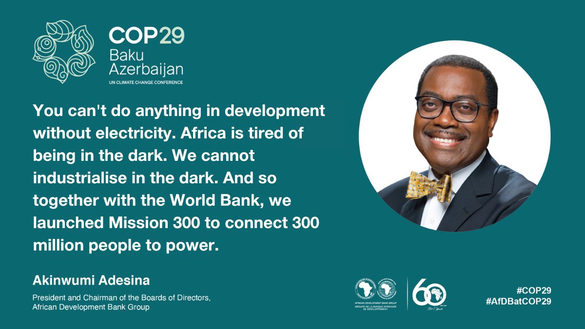 Access to electricity is essential for development, yet 600 million Africans remain in the dark. #Mission300 is an initiative by <a href="/AfDB_Group/">African Development Bank Group</a>, <a href="/WorldBank/">World Bank</a>, and partners, to provide electricity access to 300 million people in Africa: bit.ly/4gy5gX6 #PoweringAfrica