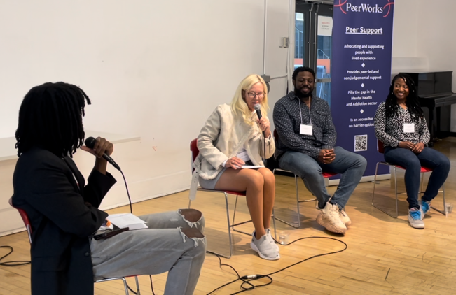 PeerEmployment's tweet photo. Getting ready for 'Access to Peer Support' at The 519 in our Community Connect Panel Discussion:  Solutioning lack of access vs. demand through our ongoing gathering together and and building strong and sustainable Peer Support connections together in Toronto: @asantetalks https://t.co/fNkw4wL3vL