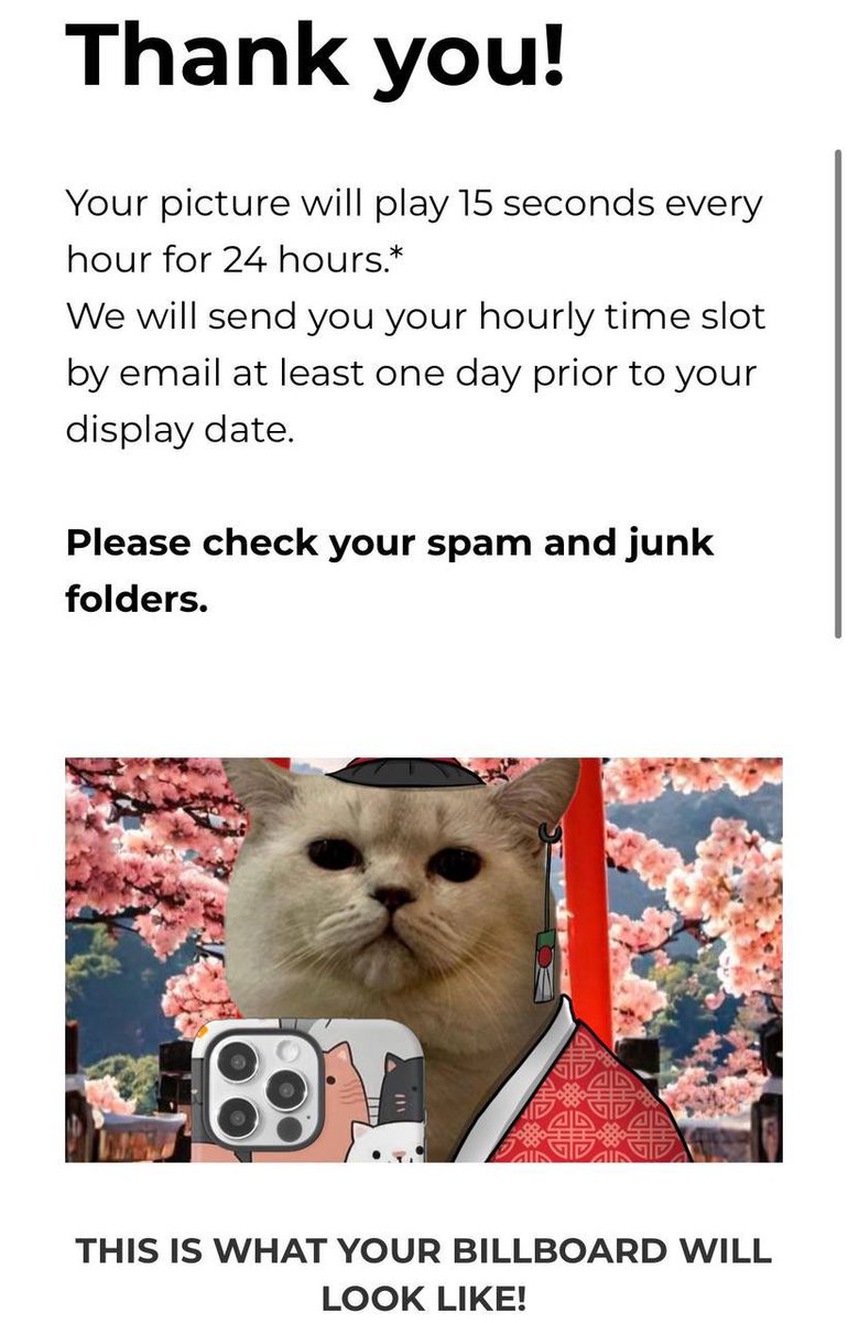 Billboard booked for #SelfieCat in TIMES SQUARE, NYC. It goes live soon. 

$SCAT going to be everywhere. 

Probably nothing 🤳😼