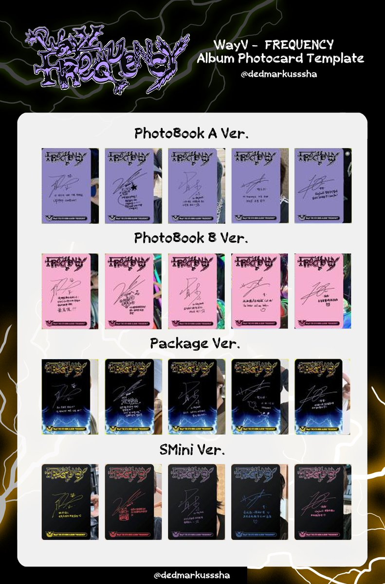 WayV The 6th Mini Album 'FREQUENCY' Album Photocard Template 威神V