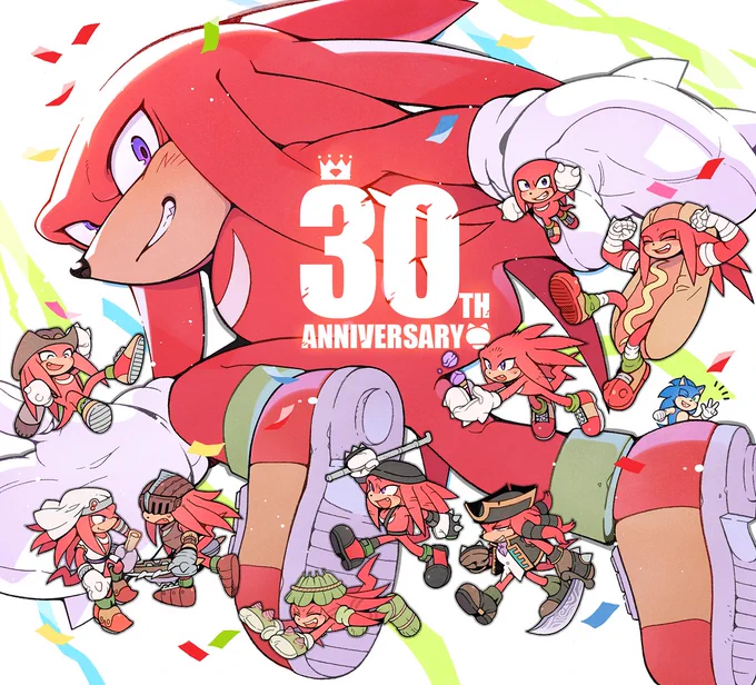 My boy's 30th anniversaryCongratulations again!#KnucklesTheEchidna#SonicTheHedgehog 