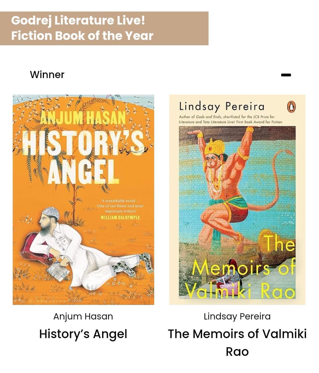BloomsburyIndia's tweet photo. HISTORY’S ANGEL by Anjum Hasan awarded as the Godrej Literature Live FICTION BOOK OF THE YEAR at @litlivefest 

Congratulations Anjum! ✨ https://t.co/OdyL33Ar07