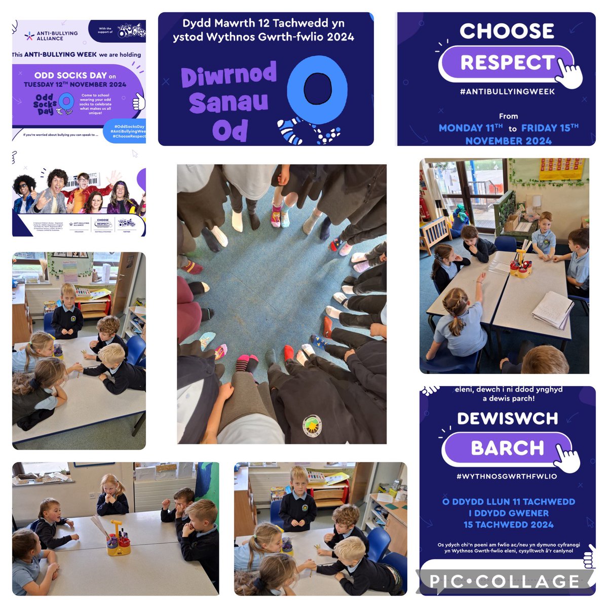 Fe wnaethom gefnogi wythnos Gwrth-fwlio trwy gymryd rhan yn Niwrnod Cenedlaethol Sanau Od.
We supported Anti-Bullying week by taking part in National Odd Socks Day. @antibullyingweek #ChooseRespect #OddSocksDay