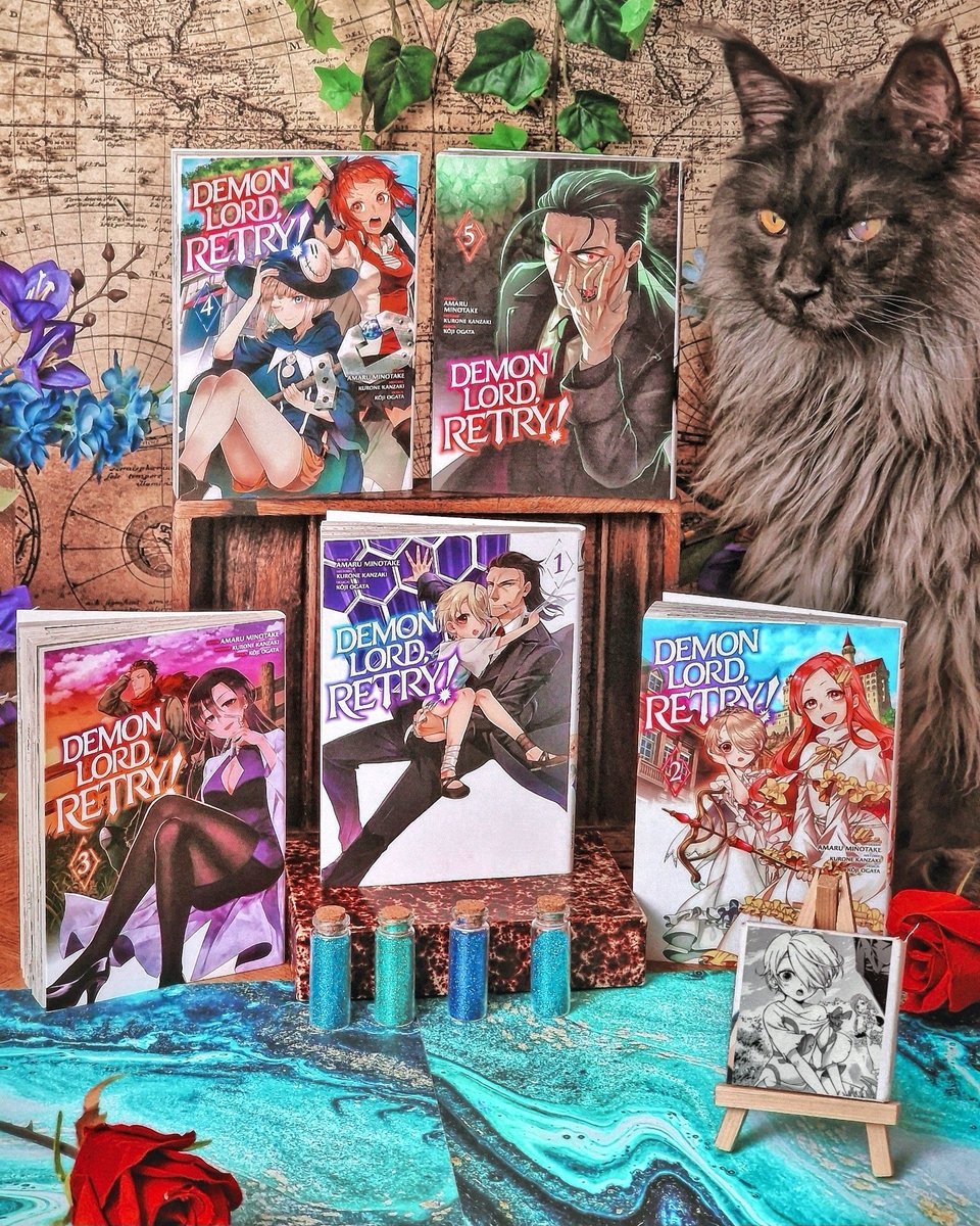 sandravkbook's tweet photo. Akira, ou plutôt le Seigneur Démon, a pris possession de mon chat 🐾 !L'idéal pour vous présenter cette série isekai pleine de comédie et de divertissement. Yû s'occupe du cas d'un criminel d'une incroyable façon dans le tome 5 ! 😈 #demonlordretry #meian #maousamaretry https://t.co/Dt9ZIBxIHs