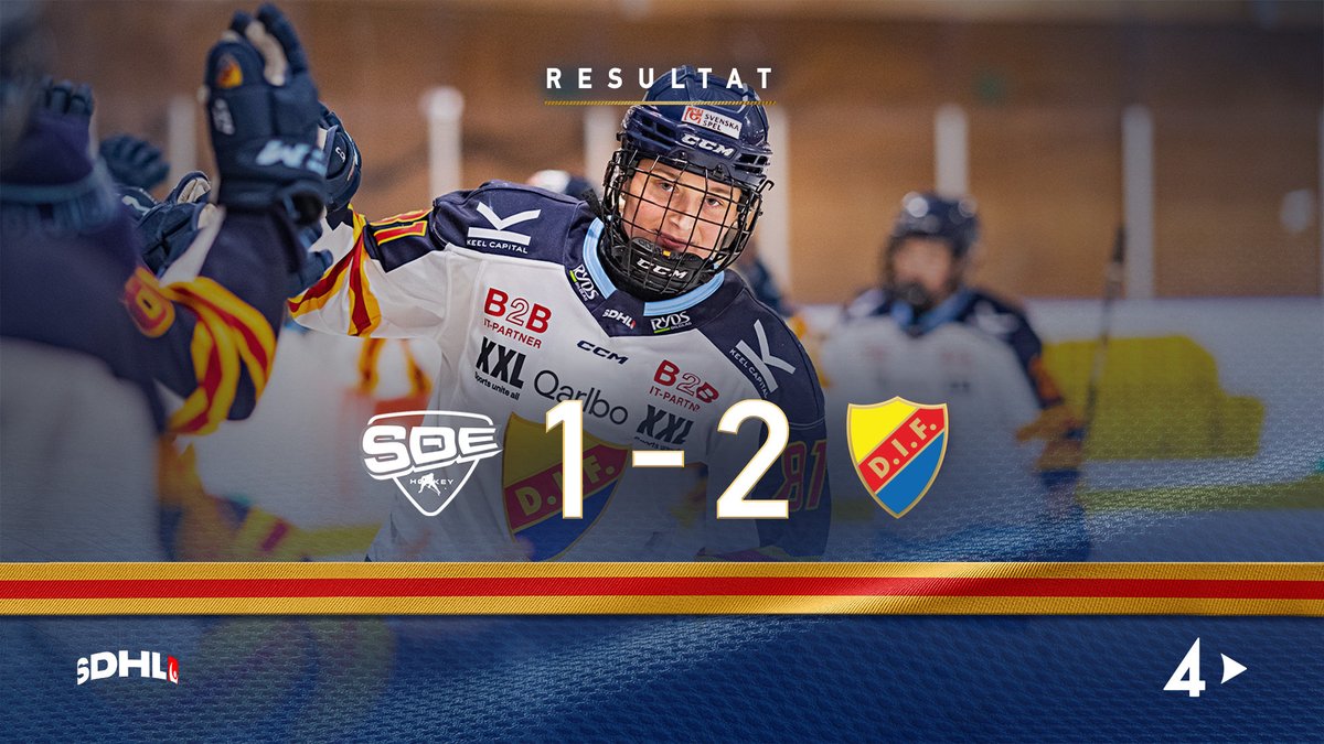 DIFHockeyse's tweet photo. #SDEDIF | 𝗥𝗘𝗦𝗨𝗟𝗧𝗔𝗧
Tre starka poäng till Stockholmslaget! Djurgår’n vinner över SDE på bortais efter dubbla mål av Isabelle Leijonhielm.
📝 Läs matchrapport på https://t.co/81KFrua4p1.
💛❤️💙
#DIFHockey | #AlltidOavsett https://t.co/KYgBJuZAb9