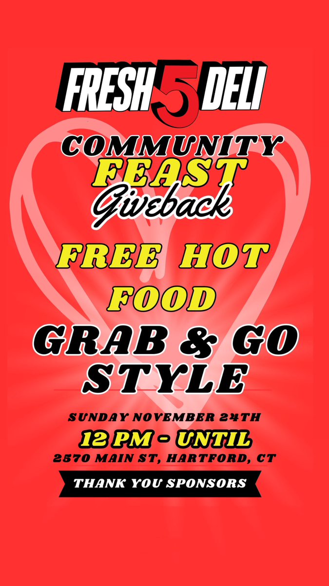 North End Htfd ! Real community give back . Hot meals . Feet on land