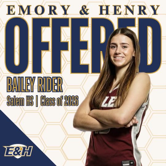 bailey (@bailey_rider15) on Twitter photo I am so blessed to have received an offer to further my academic and athletic career at <a href="/EmoryHenry_WBB/">Emory & Henry Women’s Basketball</a> Thank you so much <a href="/EH_CoachD/">Jaclyn Dickens</a> and <a href="/_CoachAsh_/">Gage Ash</a> for your belief in me and my abilities. <a href="/Ambition_Hoops/">Team Brandan Wright Ambition</a> <a href="/SalemSpartans/">Salem High School</a> <a href="/MMBR_CoachGBell/">Major Movez Basketball Review #MMBR</a> <a href="/PGHVirginia/">Prep Girls Hoops Virginia</a> I am so blessed to have received an offer to further my academic and athletic career at <a href="/EmoryHenry_WBB/">Emory & Henry Women’s Basketball</a> Thank you so much <a href="/EH_CoachD/">Jaclyn Dickens</a> and <a href="/_CoachAsh_/">Gage Ash</a> for your belief in me and my abilities. <a href="/Ambition_Hoops/">Team Brandan Wright Ambition</a> <a href="/SalemSpartans/">Salem High School</a> <a href="/MMBR_CoachGBell/">Major Movez Basketball Review #MMBR</a> <a href="/PGHVirginia/">Prep Girls Hoops Virginia</a>