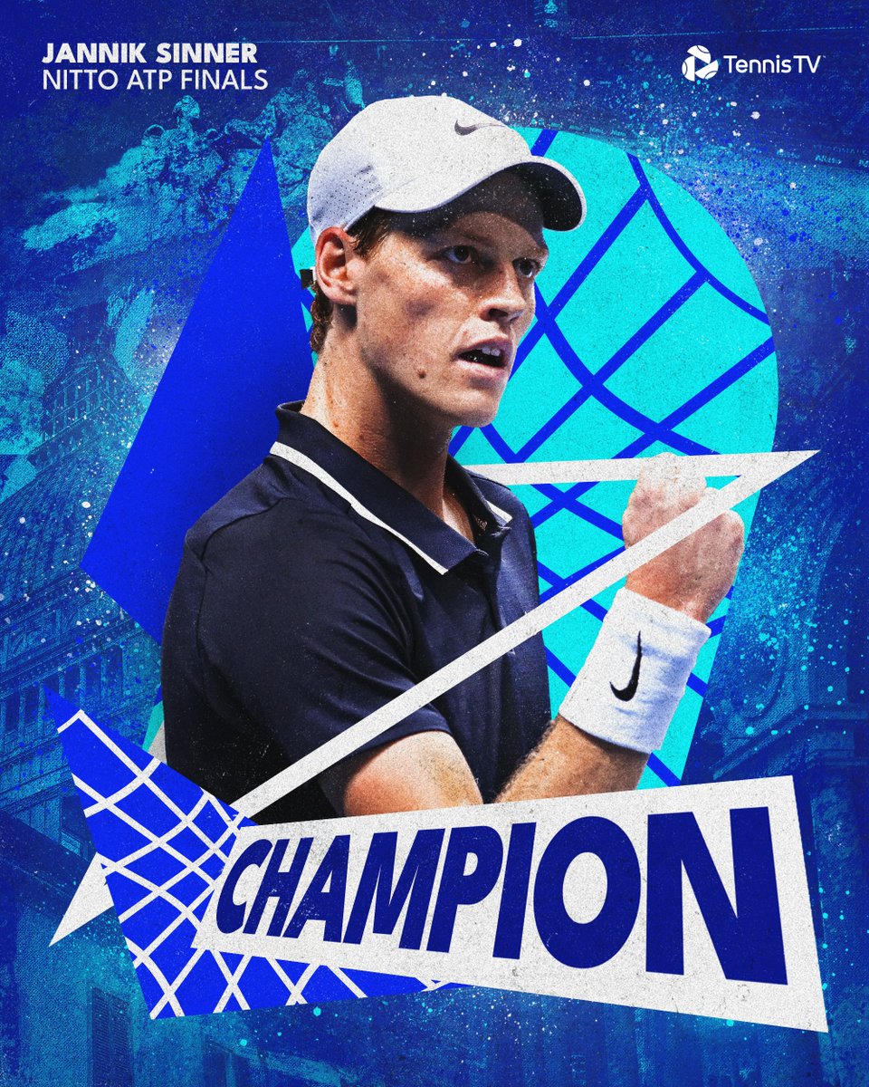 J 🇮🇹 A 🇮🇹 N 🇮🇹 N 🇮🇹 I 🇮🇹 K

S 🏆 I 🏆 N 🏆 N 🏆 E 🏆 R

<a href="/janniksin/">Jannik Sinner</a> is the 2024 #NittoATPFinals champion at home in Torino!!