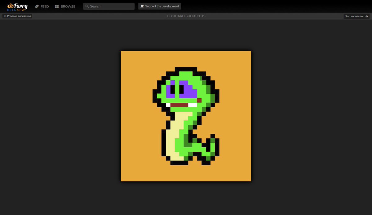 sofurrynews's tweet photo. A wild #SFXFeatureShowcase #4 appears!
Do you have any artwork that looks rubbish if blown up? Like #PixelArt? We got the solution for you! πΌοΈβ
Use the #PixelPerfectDisplay option in our uploader, so artwork won't fill out the whole screen!
Check out the example here π https://t.co/V5Lh9jGXxA