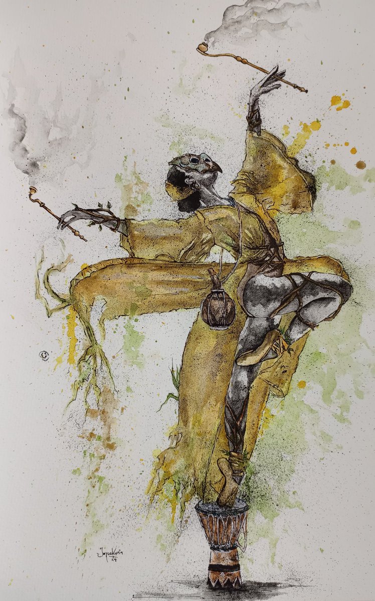 JoyceKuria_42's tweet photo. "Dancing to the beat of your own drum"
Watercolour and ink drawing. 
A3 size https://t.co/Ca5cF4fEnz