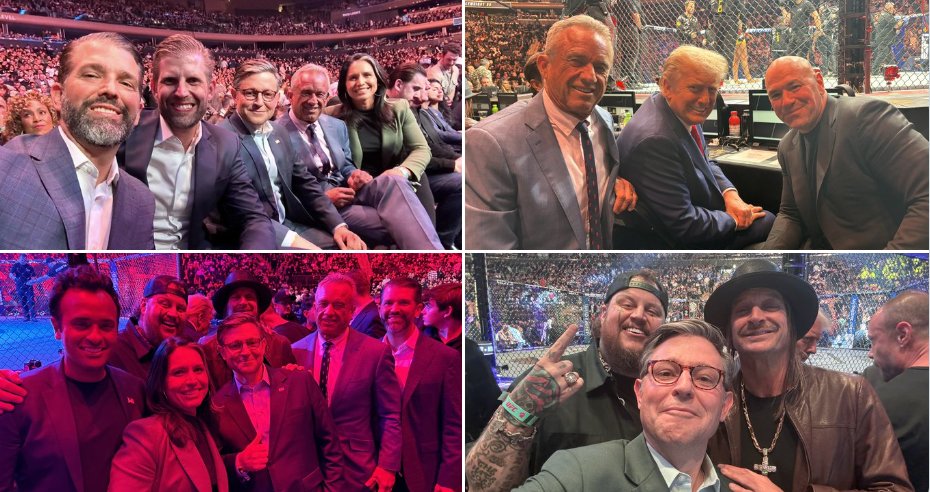 ArtCandee's tweet image. Where's JD Vance?

He wasn't at the UFC spectacle with Donald Trump and his merry bunch of sycophants last night.