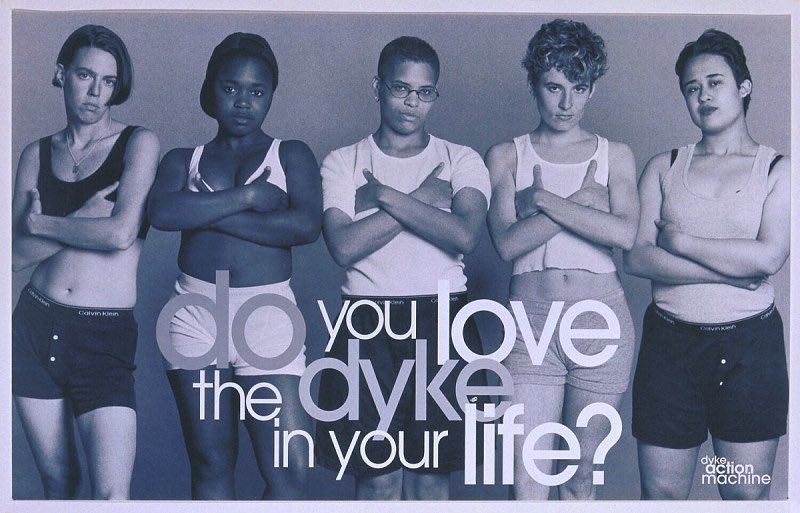 DYKERCIZE's tweet photo. Do You Love The Dyke In Your Life?
2000-piece poster campaign, wheatpasted in lower Manhattan 
June 1993 https://t.co/NgH0UeMC5T