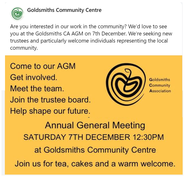 GoldsmithsCommunityCentre (@goldsmithsse6) on Twitter photo 
