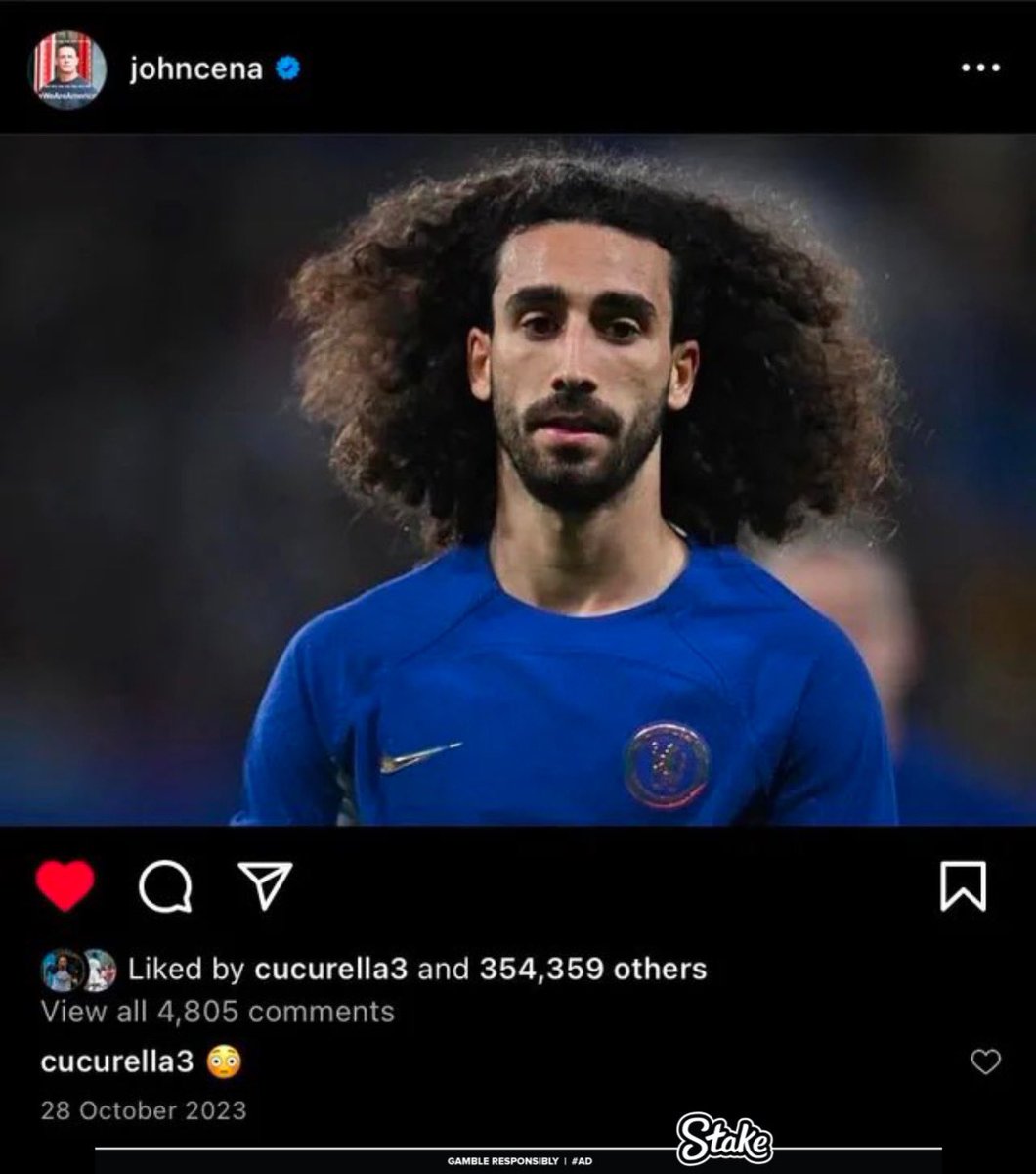 ThePalmerEra's tweet photo. Just remembered John Cena posted Cucurella on his Instagram 😭 https://t.co/wNWrnc652U