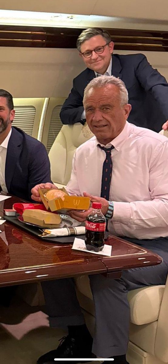 The same man that wants to keep America healthy is eating unhealthy fast foods. They should start by being healthy. Hypocrisy