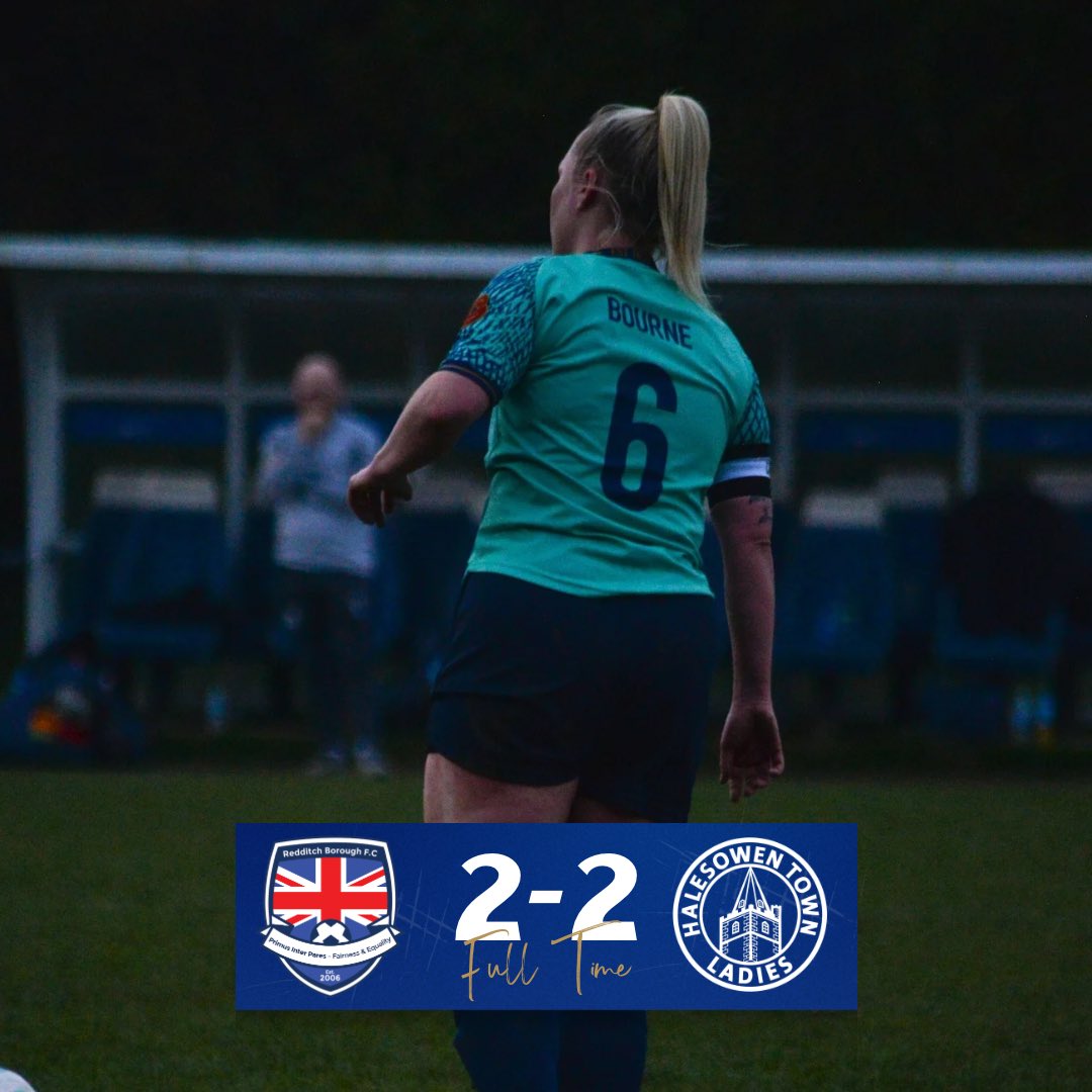 👇 𝙁𝙪𝙡𝙡 𝙩𝙞𝙢𝙚 𝙧𝙚𝙨𝙪𝙡𝙩

Redditch Borough Women 2️⃣ - 2️⃣ Halesowen Town Ladies

A performance to be proud of today as we remain unbeaten in the league.

𝙂𝙤𝙖𝙡 𝙨𝙘𝙤𝙧𝙚𝙧𝙨

Kirsty Spence 🤝 KPICS
Jaz Bourne 🤝 <a href="/WorcesterPowder/">Worcester Powder Coating Ltd</a> 

#UpTheYeltz⛪️
