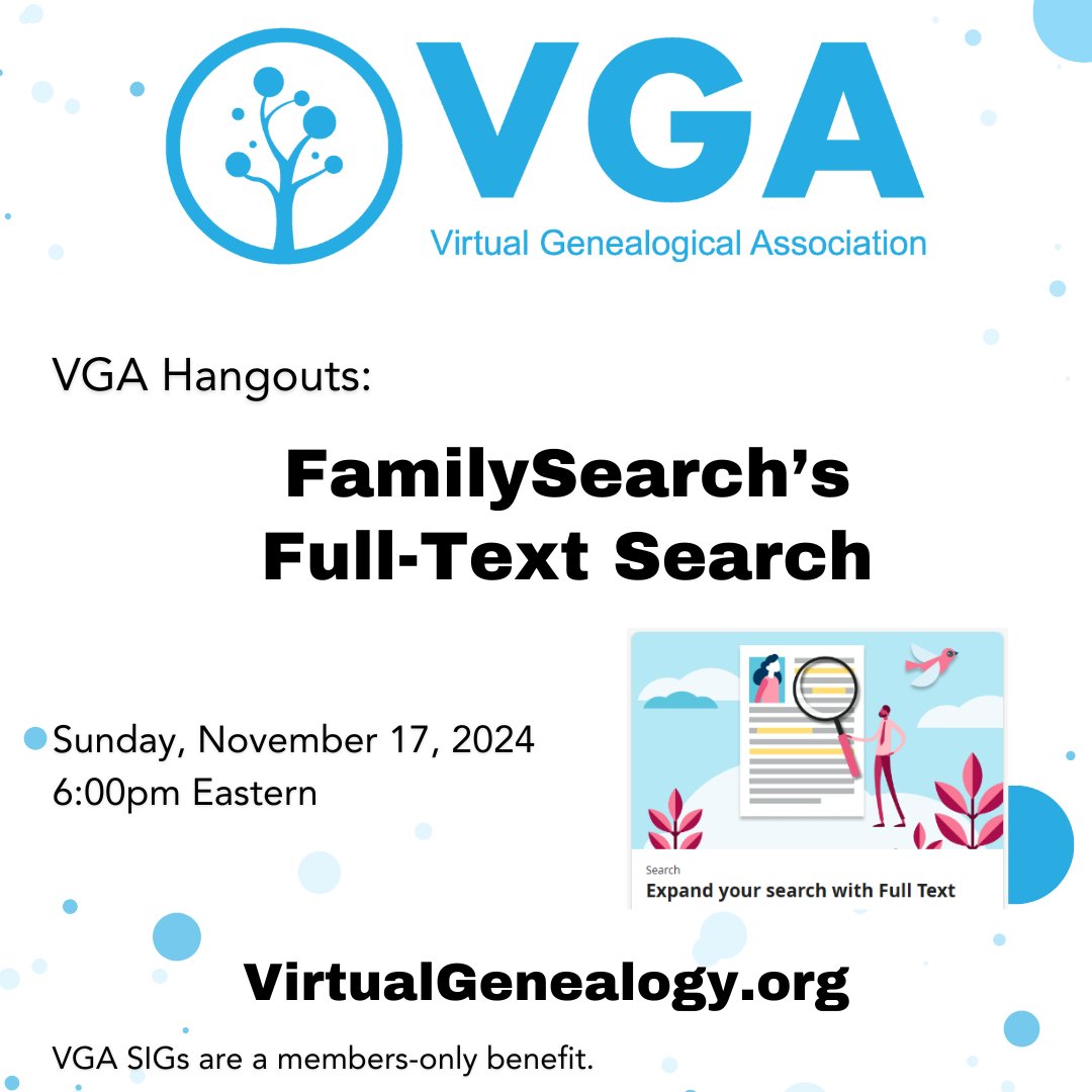 Today!! Work on your own family tree together with other genealogy friends!

virtualgenealogy.org/2024/11/09/vga…