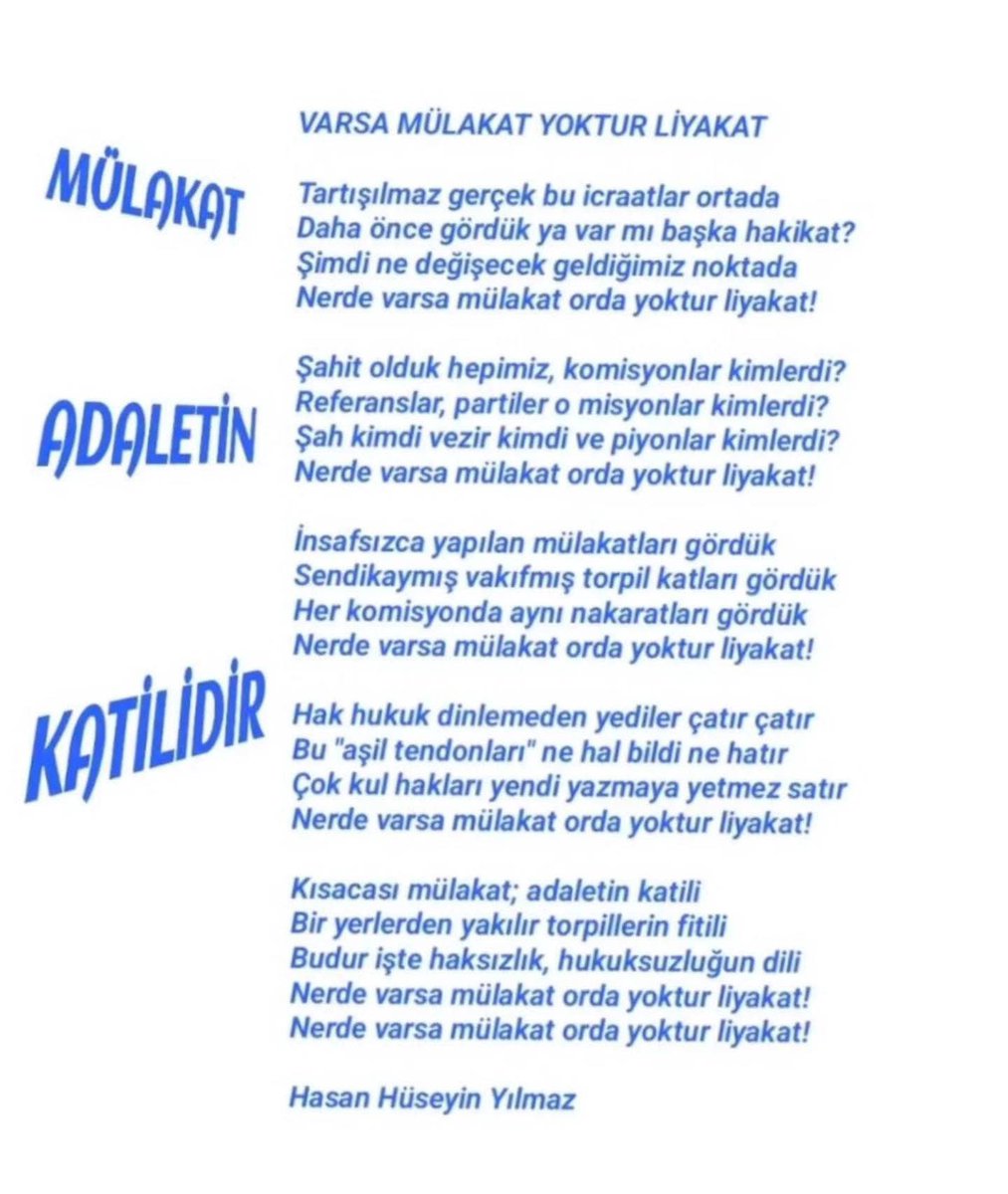 Mülakat Adaletin Katilidir!
 #AdaletİçinEkYerleştirme