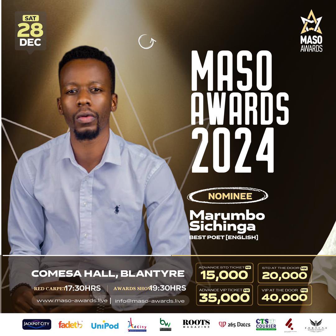 Nominated for the MASO Awards for the Best Poet [English] voting is still open, 

And you can vote multiple times.

Your support is highly appreciated 🙏🏾

maso-awards.live/vote