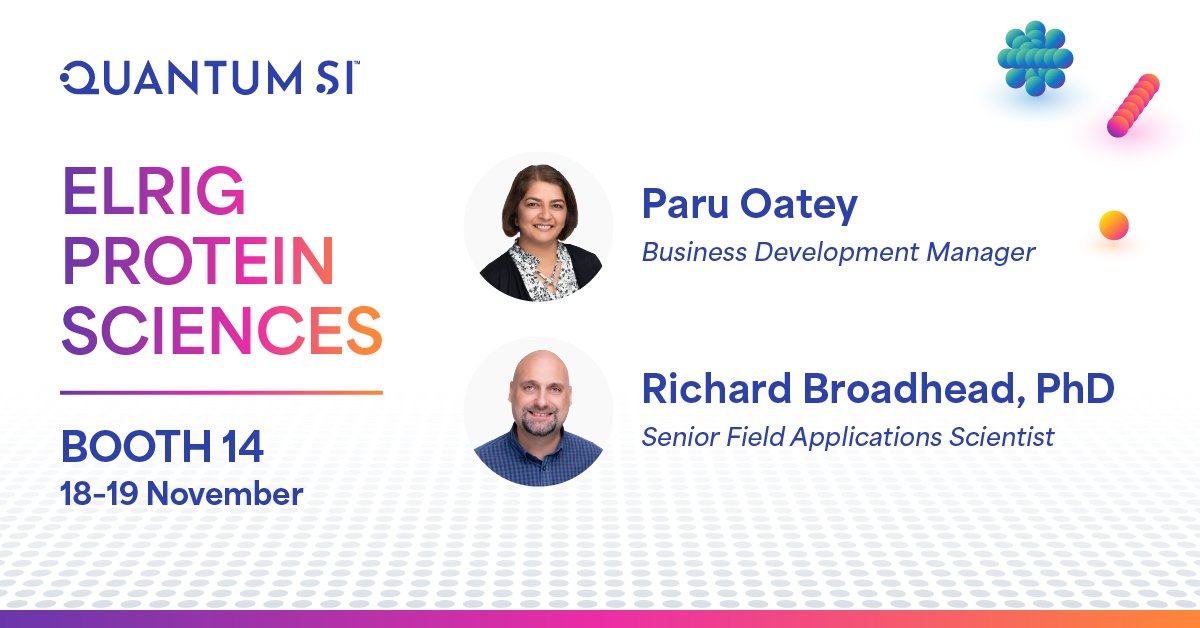 Quantum_Si's tweet photo. Join us #ELRIG Protein Sciences in Drug Discovery today and tomorrow.  Learn how we are leading the way for proteomic researchers to drive discoveries faster and more efficiently!  #NGPS 
https://t.co/62ItG2P6WD https://t.co/HDdystgIjj