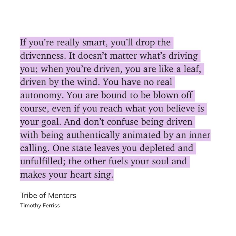 scottdomes's tweet photo. it’s useful to distinguish between being driven and being called

driven = “I have to do this or else”

called = “I want to do this more than anything else”

fear vs love https://t.co/CKV6bZJ387