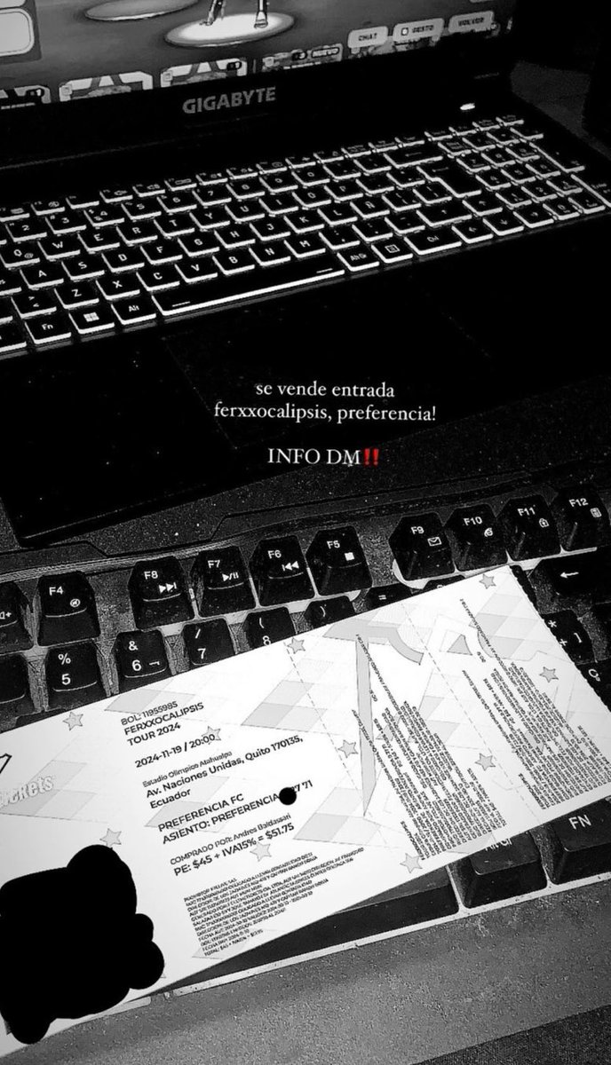 vapbtw's tweet photo. se vende entrada para feid en quito 
‼️localidad preferencia‼️
#Ferxxocalipsis #feidquito #ferxxoquito https://t.co/MP7fJdwNl5