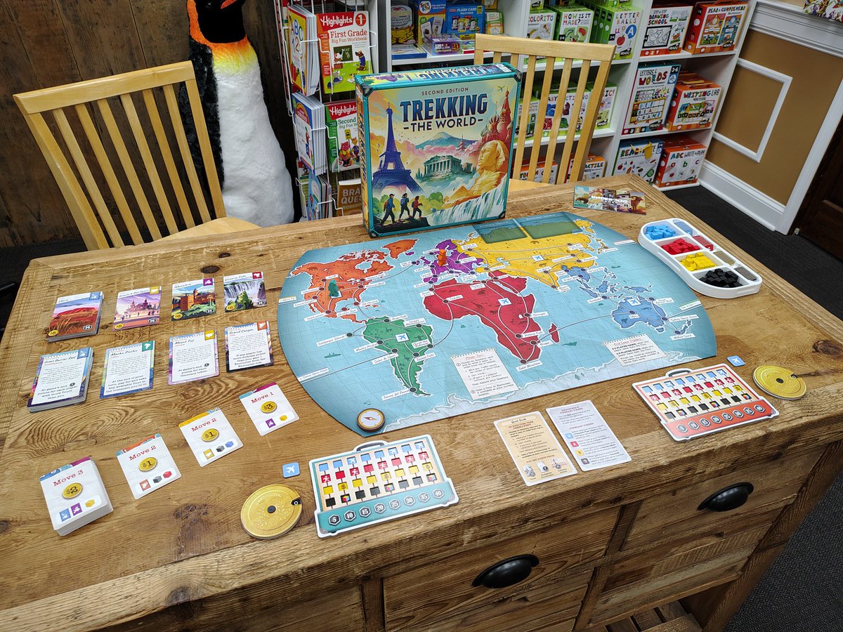 drewstees's tweet image. 🎲 Stop by Toys on the Square in Hummelstown for a demo of Trekking the World, running today until 5pm! 🎲  This fun family-weight strategy game features beautiful artwork and has me dreaming of travelling across the globe!🧳🥾🌎

@GamesUnderdog
@toysonthesquare
@DexEnvoy