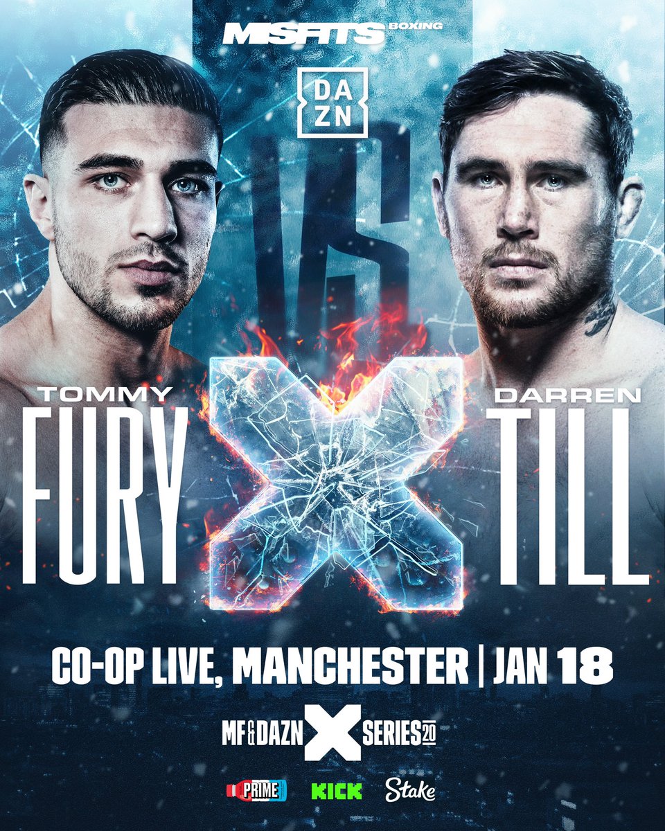 𝗔𝗟𝗟 𝗢𝗡 𝗧𝗛𝗘 𝗟𝗜𝗡𝗘 💥

Tommy Fury and Darren Till lock horns in a HUGE start to 2025 in Manchester 👊 

Who you backing? 👀

Watch live and exclusive worldwide on <a href="/DAZNBoxing/">DAZN Boxing</a> PPV 🍿 

<a href="/PrimeHydrate/">DrinkPrime</a> | <a href="/kick/"></a> | <a href="/MF_DAZNXSeries/">Faith Ordway</a>